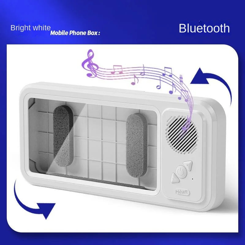 Waterproof Shower Phone Holder, Bluetooth Speaker, Anti-Fog Touch Screen, Wall Mount, Bathroom, IPX4